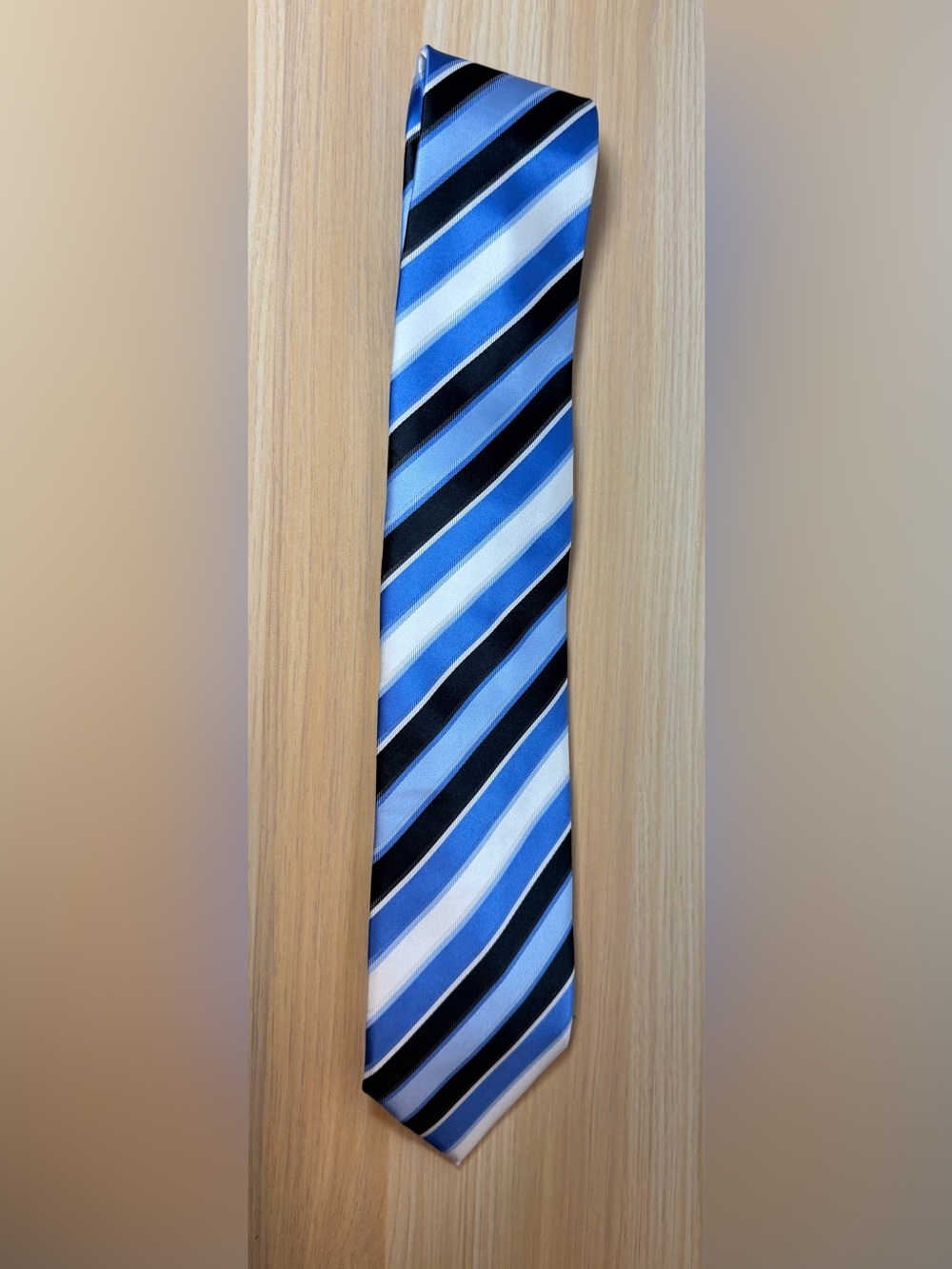 Alexander Julian Polyester Blue Striped Tie